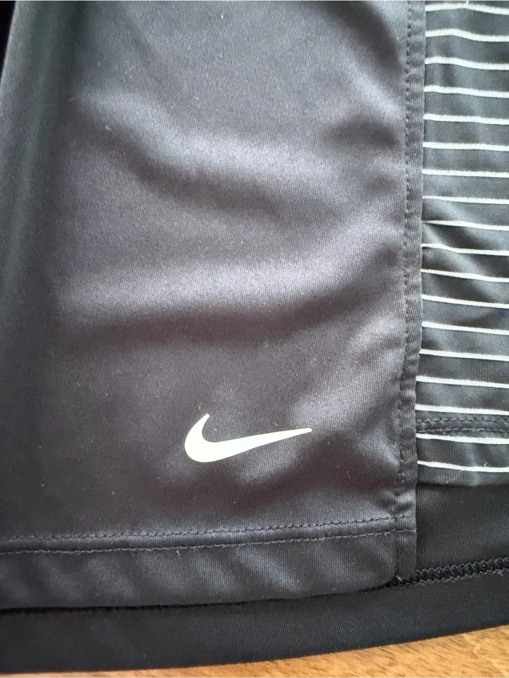 Nike Black Hooded Performance Racerback Tank w/ Gray Pinstripe Panels - Size M